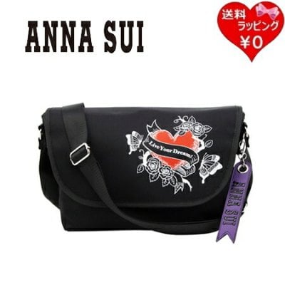 【送料無料】【ラッピング無料】アナスイ ANNASUI ショルダーバッグ ロックハート メッセンジャーバッグ ブラック ブランド 正規品 新品 ギフト プレゼント 人気 おすすめ 誕生日 記念日 クリスマス ans518577