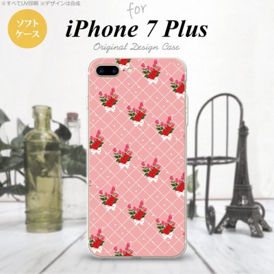 【iPhone7plus】【スマホケース/スマホカバー】【アイフォン7plus】iPhone7plus スマホケース カバー アイフォン7plus ソフトケース 花柄・バラ（K） ピンク nk-i7plus-tp266【メール便送料無料】