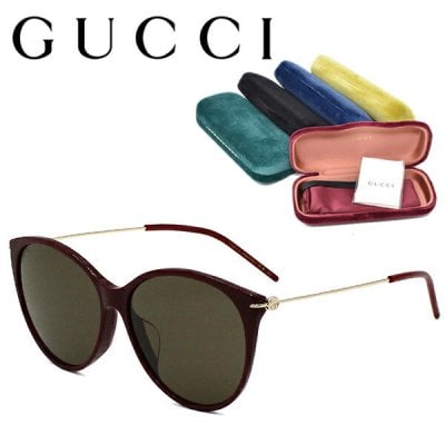 GUCCI グッチ サングラス メンズ レディース ブランド アイウェア UVカット 日焼け対策 メガネ ケース付 プレゼント ギフト アジアンフィット バーガンディ ブラウン GG1268SA-003 国内正規品