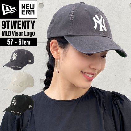 キャップ ニューエラ NEW ERA 9twenty レディース MLB バイザーロゴ LA NY 深め 帽子 ダメージ加工 シンプル おしゃれ かわいい ブラック ストーン グラファイト サイズ調整 コットン 14745045 14745078 14745079 ブランド 正規品 女性 親子 お揃い ベースボールキャップ
