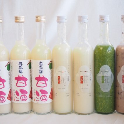国産米使用ノンアルコール豪華甘酒7本セット 奥飛騨甘酒3本(岐阜) 山崎 一糀(吟醸2本 古代米1本 抹茶1本)(愛知)　計500ml×7本