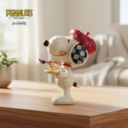スヌーピー アーティスト ミニ 8.3cm | ジムショア ピーナッツ グッズ フィギュア 人形 置物 彫刻 Jim Shore 正規輸入品