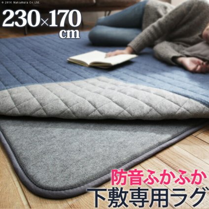 ラグ 下敷き 厚手 防音ふかふか下敷専用ラグ 〔ふかピタ〕 230×170cm (3畳用) 長方形 三畳 ふっくら カーペット ラグマット 洗える 床暖房 ホットカーペット対応 リビング 滑り止め スミノエ 新生活