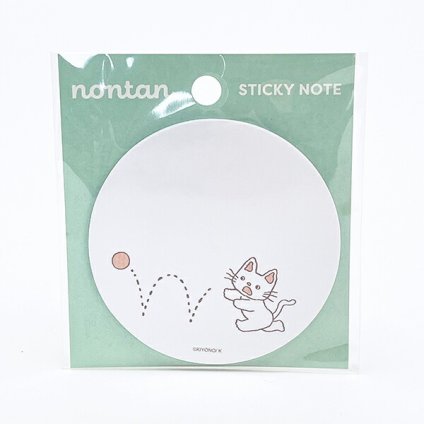 ノンタン ボールまてまてまて 丸型付箋 ライトブルー 文具 eHONTOMO