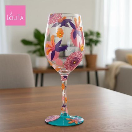 Lolita ワイングラス Funky Florals 22.4cm 独創の花々 | かわいい おしゃれ ポップ モダン デザイン食器 アート ロリータ･ヤンシー 正規輸入品