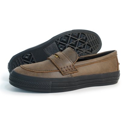コンバース CONVERSE スニーカー メンズ レディース ローカット レザー オールスター コインローファー ワックスドレザー ダークブラウン 31319360