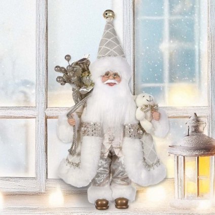 ヨーロピアンスタイルサンタクロース オフホワイト 高さ30cm クリスマス クリスマスグッズ オーナメント ノエル 人形 ドール 北欧 置物