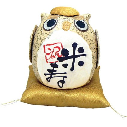 【直送】リュウコドウ ちぎり和紙 [26-0041-106] 長寿の祝いふくろう 米寿 置物 フクロウ 梟 和雑貨 縁起物 飾り物 オブジェ インテリア 長寿祝い 敬老の日 米寿 88歳 祖父母 ギフト プレゼント 贈り物