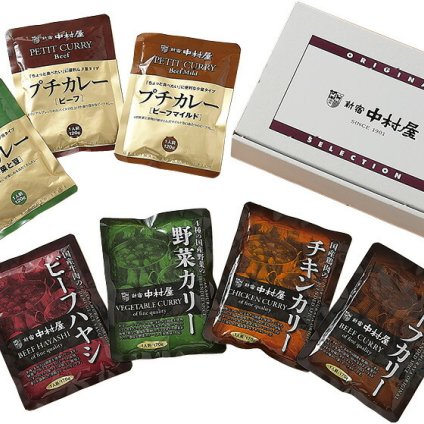 夏の贈り物お中元 国産カリー･国産ハヤシ･プチカレー･プチハヤシセット 新宿中村屋 国産牛肉のビーフカリー･国産鶏肉のチキンカリー･4種の国産野菜の野菜カリー･国産牛肉のビーフハヤシ（各170g）･プチカレー（ビーフ･ビーフマイルド･彩り野菜と豆）（各1