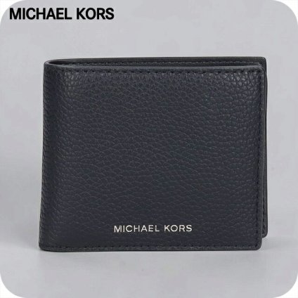マイケルコース 二つ折り財布 二折財布 コンパクト メンズ ブランド MICHAEL KORS クーパー ロゴ ワンポイント 無地 36T4LCOF3L-BK BLACK 黒