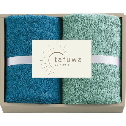 【直送】タフワ tafuwa [26-7066-016] ウォッシュタオル 2枚セット ブルー 綿100パーセント 日本製 お洗濯しやすいサイズ 40センチサイズ くらしに寄り添う 落ち着いたカラー 贈り物 プレゼント ギフト 内祝い お返し