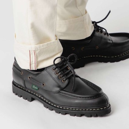 パラブーツ PARABOOT 200817 ビジネスシューズ CHIMEY シメイ メンズ ローファー モカシン レザー Uチップ 黒 革靴 本革 フランス製 紳士靴 カジュアル ローカット レースア