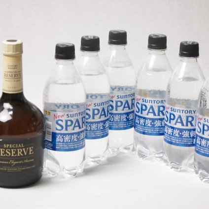 家飲みを、バーカウンターへ ハイボールウイスキー7本セット(サントリー スペシャルリザーブ40度 サントリー天然水スパークリング) 700ml×1本 500ml×6本