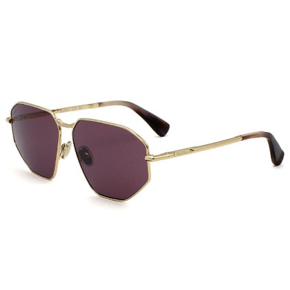 マックスマーラ Max Mara サングラス ノーズパッド UVカット アイウェア スクエア 多角形 ジオメトリック MM0143/S 32Y 59 メンズ レディース ユニセックス ゴールド+パープル 海外正規品