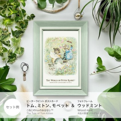 ピーターラビット ポストカード フォトフレームセット【ウッドミント】