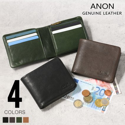 ANON ゴートレザー袋縫い・2つ折り財布
