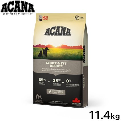 アカナ ACANA ドッグフード ライト＆フィットレシピ 運動量の少ない犬用 全犬種 成犬用 穀物不使用 11.4kg 正規品 無添加 グレインフリー