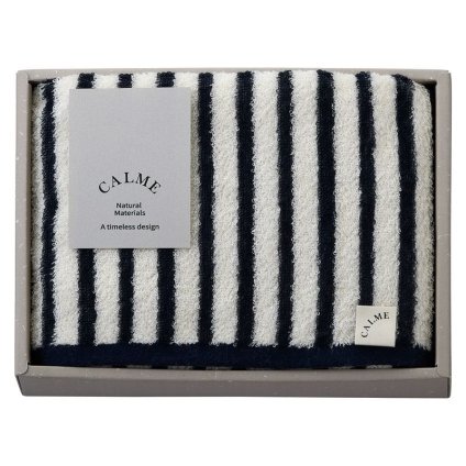 【ギフト対応無料】CALME Bamboo フェイスタオル ネイビー (CM2515 NV/BR) ※送料無料(北海道・沖縄は除く)