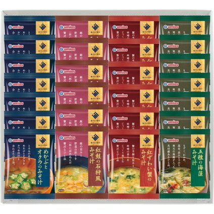 Ｕｍｉｏｓ ウミオス 海からの恵み 海鮮フリーズドライ詰合せ [26-0472-035] ＵＦＤ－５ 26食 紅鮭 紅ずわい蟹 めかぶ 五種海藻 みそ汁 味噌汁 即席 手土産 贈り物 プレゼント ギフト