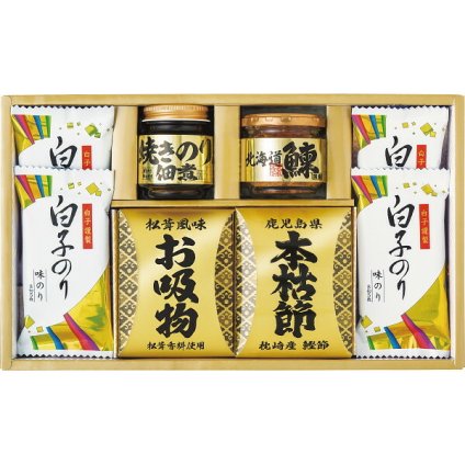 ノーブランド 和之彩膳 詰合せ [26-7611-030] 5863-30 白子のり 味のり 枕崎産 鰹 本枯節 佃煮 松茸風味 お吸い物 北海道鰊フレーク 詰め合わせ お返し 内祝い お歳暮 お中元 ギフト 贈り物