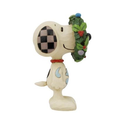 スヌーピー リース ミニ 8cm クリスマス | ジムショア ピーナッツ グッズ フィギュア 人形 置物 彫刻 Jim Shore 正規輸入品