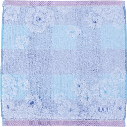 【直送】アーヴェーヴェー 婦人タオルハンカチ [26-0146-138] AVT-524 BL チェック 花ブルー a.v.v 綿100% ミニタオル タオルハンカチ 吸水 肌触り抜群 上品 レディース ギフト 贈り物 内祝い お返し プレゼント
