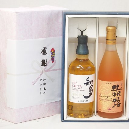 父の日贈り物 感謝の贈り物ボックス 国産ウィスキー 知多と国産ワインセット(おたる醸造 旅路orange 白ワイン やや辛口(北海道)720ml知多シングルモルト700ml