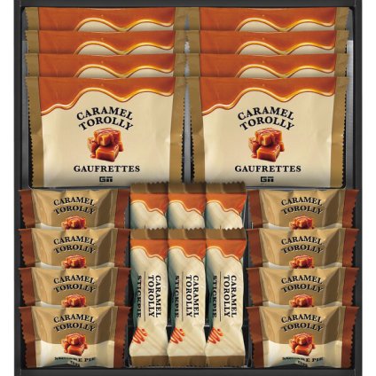 CARAMEL TROLLY キャラメルスイーツ [26-7577-070] KR30 ゴーフレット パイ 焼き菓子 洋菓子 スイーツ 個包装 詰め合わせ キャラメル ギフト 贈り物 御祝 御礼 出産内祝い 内祝い お返し お中元 お歳暮