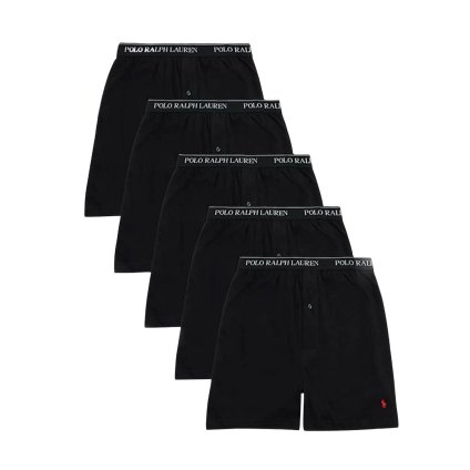ラルフローレン Ralph Lauren ニットボクサー トランクス 5枚セット お買い得 パック 下着 NCKBP5 PBD メンズ ブラック 綿 コットン