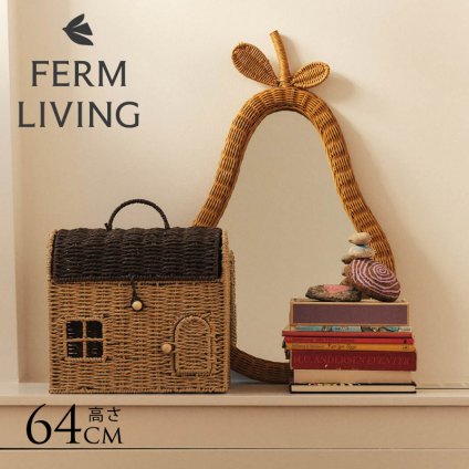 ferm LIVING ファームリビング 洋梨の形の編み込みラタンミラー Pear Braided Mirror  ミラー 壁掛け 鏡 北欧 ラタン おしゃれ 可愛い 北欧雑貨 インテリア雑貨 キッズ 子供部屋 洋梨 ラフランス 正規販売店