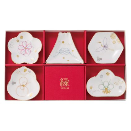 縁 -yukari- 五様小皿揃  ／皿・プレート 食器 キッチン用品 敬老の日 プレゼント ギフト お彼岸 お供え 秋 2026 送料無料 ギフト プレゼント プチギフト 内祝い 快気祝い 出産祝い 結婚祝い 引出物 新築祝い お返し