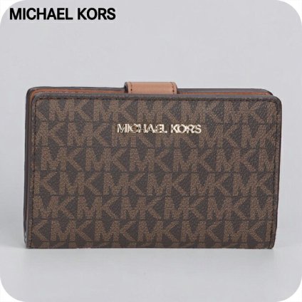 マイケルコース 二つ折り財布 二折財布 コンパクト レディース アウトレットブランド MICHAEL KORS ジェットセット トラベル 35F8GTVF2B-BR