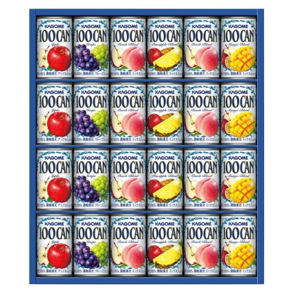 実りの秋の贈り物 フルーツジュースギフト カゴメ 100CANピーチブレンド（160g）×8、100CAN（グレープ･パインアップルブレンド･アップル･マンゴーブレンド）（各160g）×各4