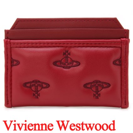 ヴィヴィアンウエストウッド ICカードケース 薄型 メンズ レディース カードホルダー カード入れ Vivienne Westwood ヴィヴィアン マルチオーブ型押し レッド VW4303 (54030010W-S002K-H201) 【2026年秋冬モデル】 【ラッピング無料 誕生日 お祝い プレゼント ギフト 贈り物】