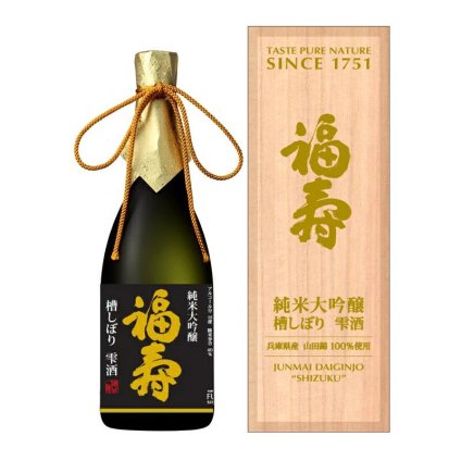 【お取り寄せ品】福寿 純米大吟醸 槽しぼり 雫酒 720ml /日本酒/専用ギフトボックス入り/ノーベル賞/福壽/灘/酒心館 父の日/晩餐会