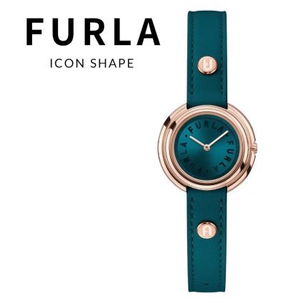 フルラ 腕時計 レディース アイコンシェイプ 29.5mm グリーン ブルーグリーン ローズゴールド レザー FURLA ICON SHAPE クオーツ プレゼント ギフト 女性 妻 誕生日 記念日 成人 卒業 入学