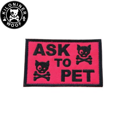KILONINER キロナイナー カスタマイズ用パッチ ASK TO PET SKULL Patch Pink ワッペン