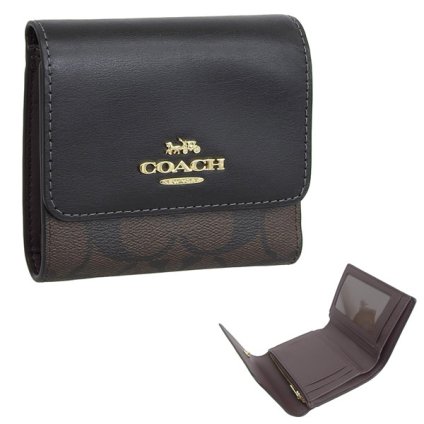 コーチ COACH 三つ折り財布 折り畳み財布 折財布 アウトレット SIG BLK SM TFD WLT CE930 IMAA8 ブラウン ブラック
