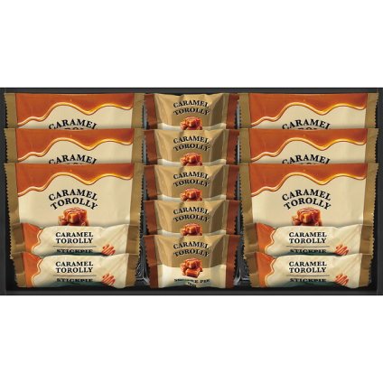 CARAMEL TROLLY キャラメルスイーツ [26-7577-062] KR20 ゴーフレット パイ 焼き菓子 洋菓子 スイーツ 個包装 詰め合わせ キャラメル ギフト 贈り物 御祝 御礼 出産内祝い 内祝い お返し お中元 お歳暮
