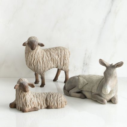 ウィローツリー Gentle Animals of the Stable - 馬小屋の動物たち 14cm | キリスト 降誕セット 馬小屋セット ナティビティ プレゼピオ 置物 彫刻 人形 インテリア スーザン･ローディ 正規輸入品