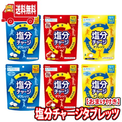 (地域限定送料無料) お菓子 詰め合わせ 【数量限定】食べる米ぬかパウダー（50g）1袋プレゼント！塩分チャージタブレッツ3種(各81g×2袋)・計6袋 当たると良いねセット(oma10074k)
