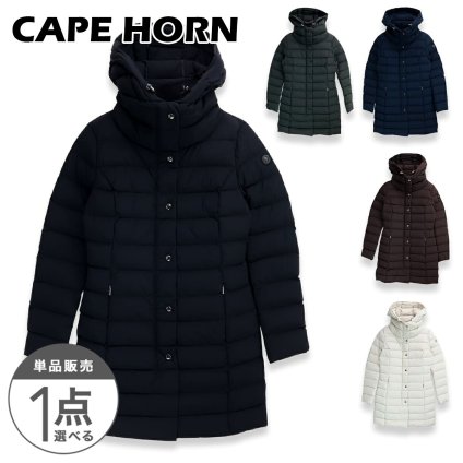 ケープホーン CAPE HORN サンタクルス SANTACRUZ B2570 ダウンジャケット レディース ダウンコート フード付き ストレッチ セミロング丈 防寒 軽量 ブランド 正規品 新品 ギフト プレゼント 人気