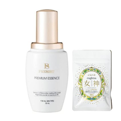 お得セットユーグレナ女神90粒+PRESISTプレミアムエッセンス 30ml 正規品 美容液