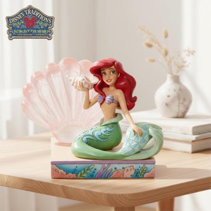アリエル 透明な貝殻 12.5cm リトルマーメイド | ディズニー トラディションズ ジムショア グッズ フィギュア 人形 置物 彫刻 Jim Shore 正規輸入品