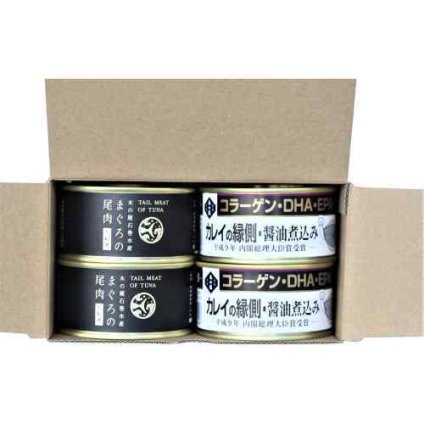宮城 木の屋石巻水産 まぐろ尾肉 カレイ縁側 4缶セット まぐろ 鮪 かれい 縁側 缶詰 詰め合わせ おつまみ 酒の肴 ご飯のお供 常温保存 非常食 備蓄 惣菜 煮魚 魚介 シーフード 石巻港 宮城県産 お取り寄せ ギフト