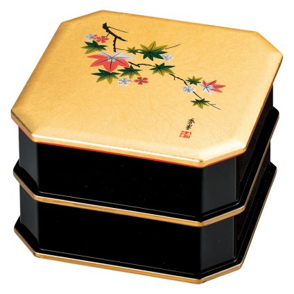 金銀箔工芸 匠(たくみ) よしの春秋 5.0隅切二段重 ／重箱 弁当箱 キッチン用品 お中元 御中元 ギフト 夏ギフト 暑中見舞 残暑見舞 時期 いつ お礼 お返し グルメ のし お盆 初盆 新盆 お供 御供 ギフト 2026 送料無料 ギフト プレゼント プチギフト 内祝い 快気祝い 出産祝い 結婚祝い 引出物 新築祝い お返し