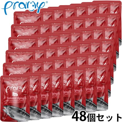 プラミー Pramy キャットフード ウェットフード ツナ・サーモンゼリー バランスエイジング シニア 70g×48個セット 無添加 グレインフリー 穀物不使用 パウチ 一般食