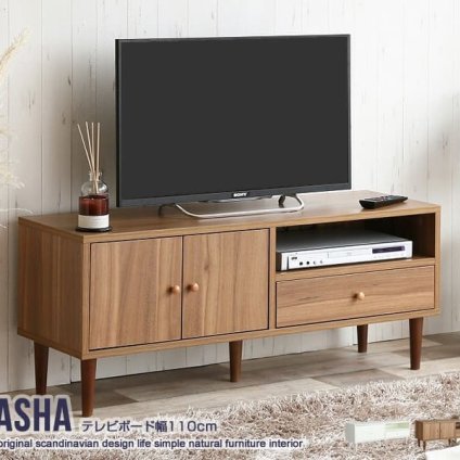 テレビ台 テレビボード 幅110cm リビングボード シンプル テレビラック TVボード TV台 TVラック おしゃれ AV収納 モダン コンパクト 収納 扉付き 可愛い 32インチ 42インチ 42V 木目 ディスプレイボード 北欧