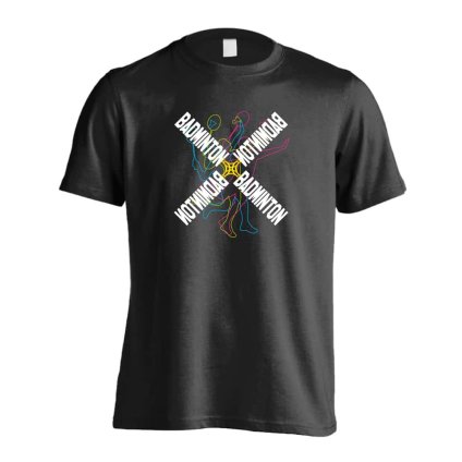 バドミントン Tシャツ 半袖 メンズ ウェア レディース 練習着 ジュニア ドライ おもしろ tシャツ 速乾 名入れ スポーツ 女子 男子 チーム おしゃれ 文字入れ 「ネオンスタイルのクロスBADMINTON」 アートワークスコウベ 【送料無料】