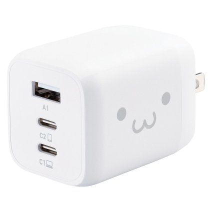 ELECOM AC&USB充電器65W しろちゃん  ／充電器 電池 家電 敬老の日 プレゼント ギフト お彼岸 お供え 秋 2026 送料無料 ギフト プレゼント プチギフト 内祝い 快気祝い 出産祝い 結婚祝い 引出物 新築祝い お返し